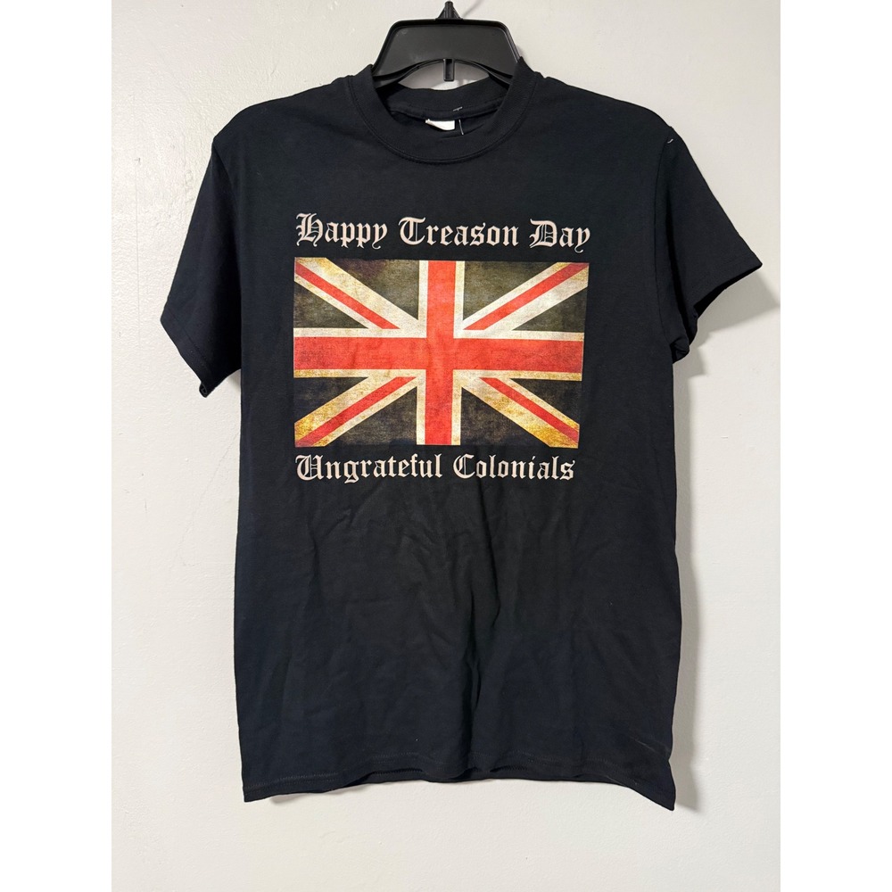 Happy Treason Day Ungrateful Colonials T-Shirt Navy Blue Union Jack July 4th S